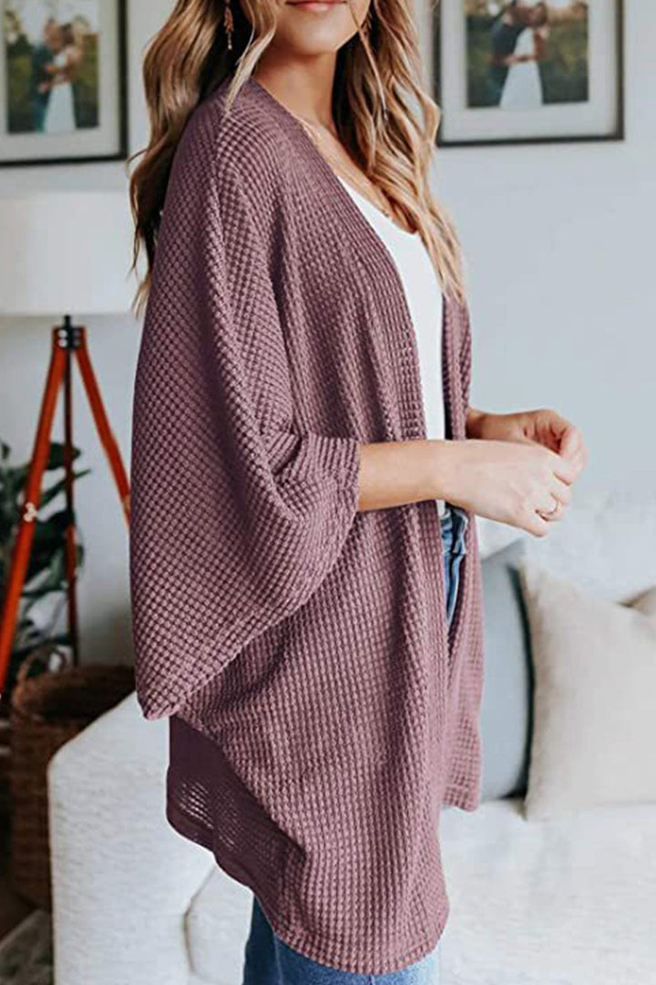 Solid Half Sleeve Wrap Cardigan Pink · XL