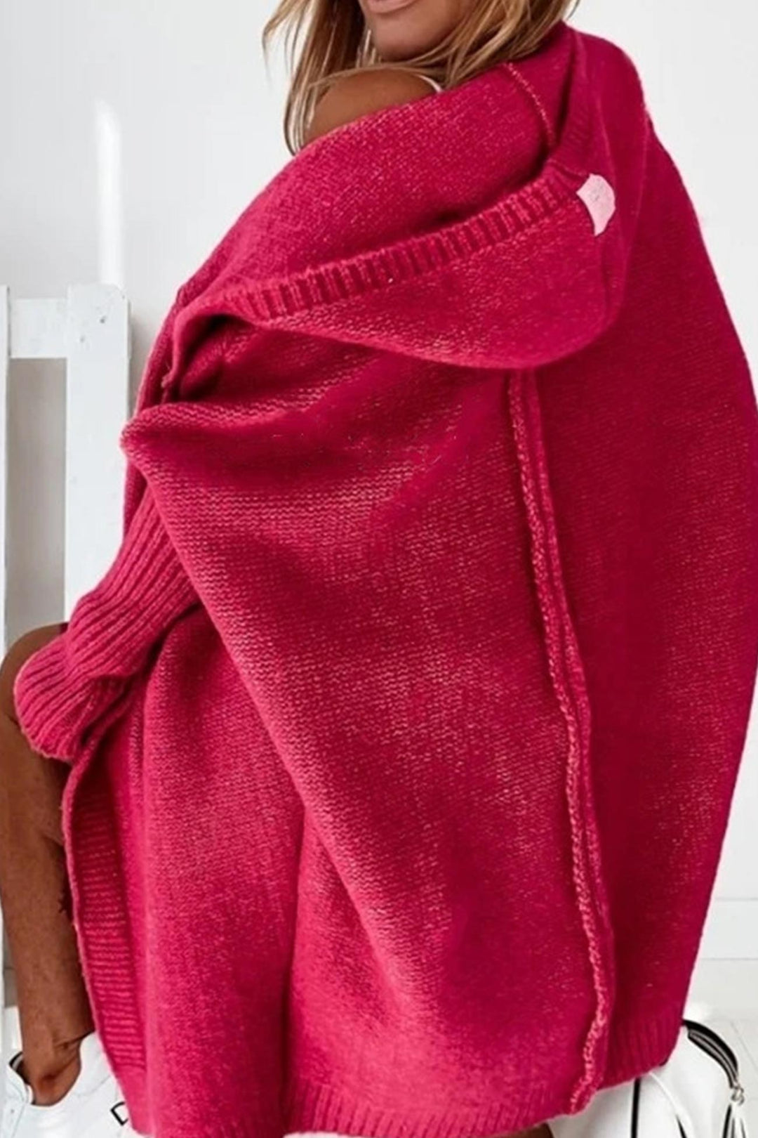 Solid Open Front Hoodie Cardigan Apple Green · XL