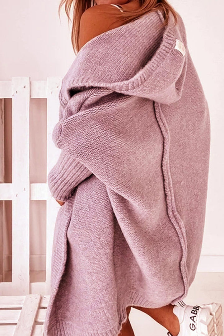 Solid Open Front Hoodie Cardigan Orange · S