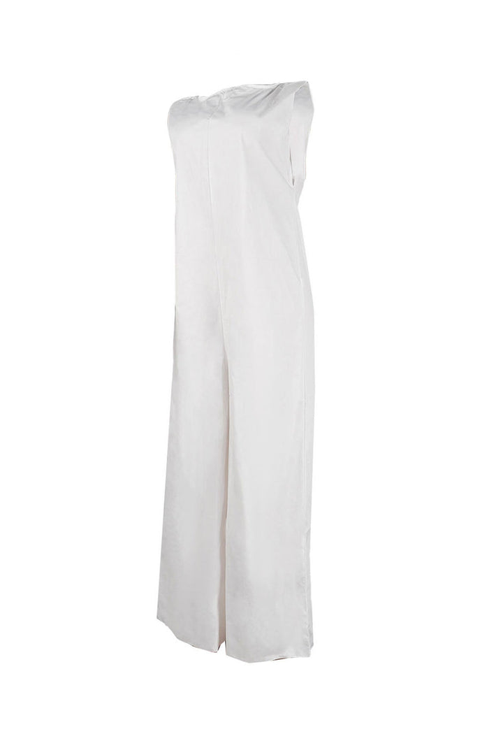 Solid Sleeveless Wide Leg Jumpsuits Blue · M