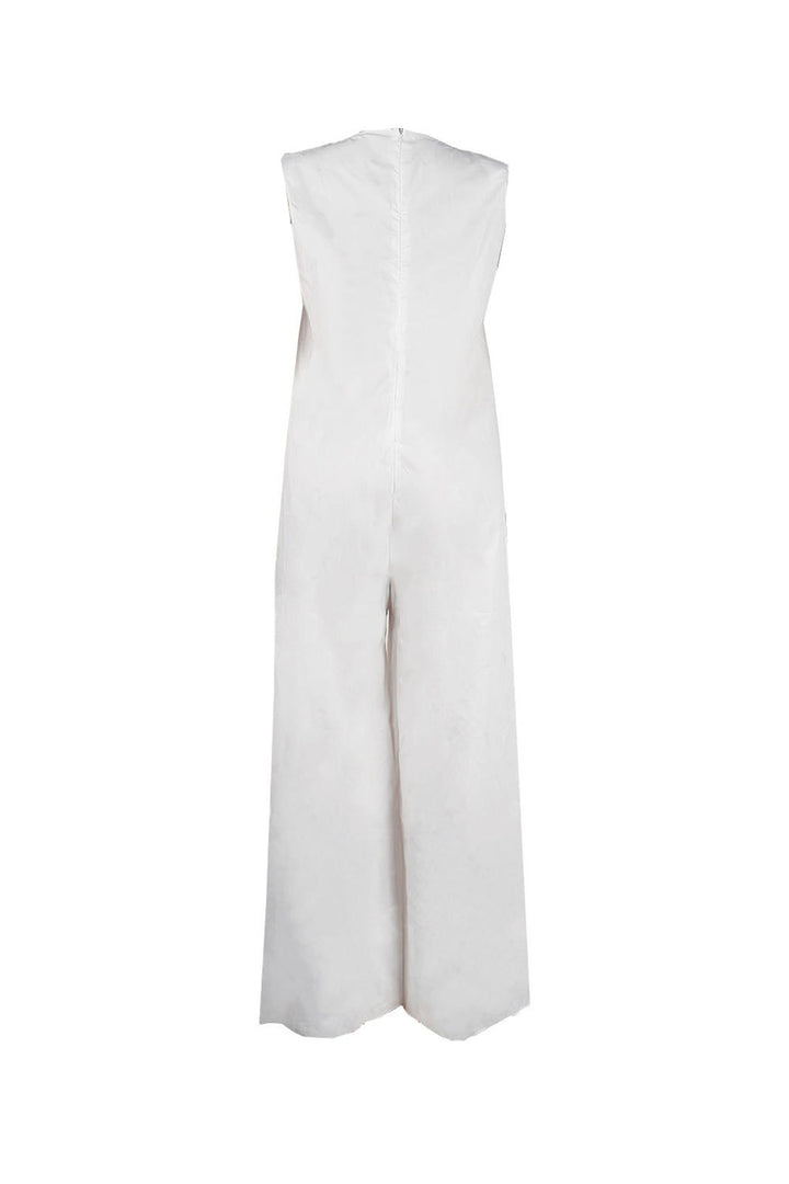Solid Sleeveless Wide Leg Jumpsuits Blue · L