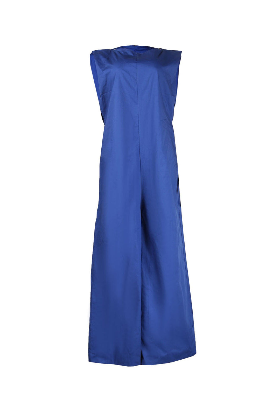 Solid Sleeveless Wide Leg Jumpsuits Blue · 2XL