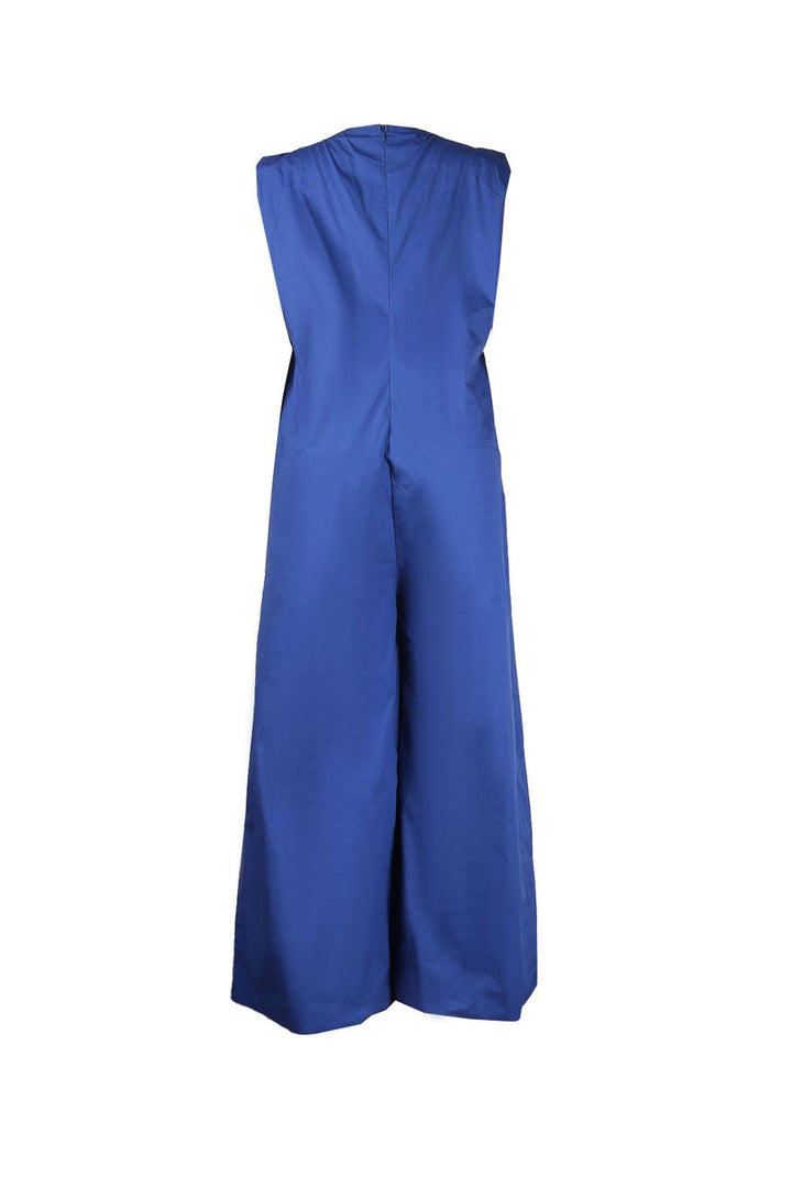 Solid Sleeveless Wide Leg Jumpsuits Red · M