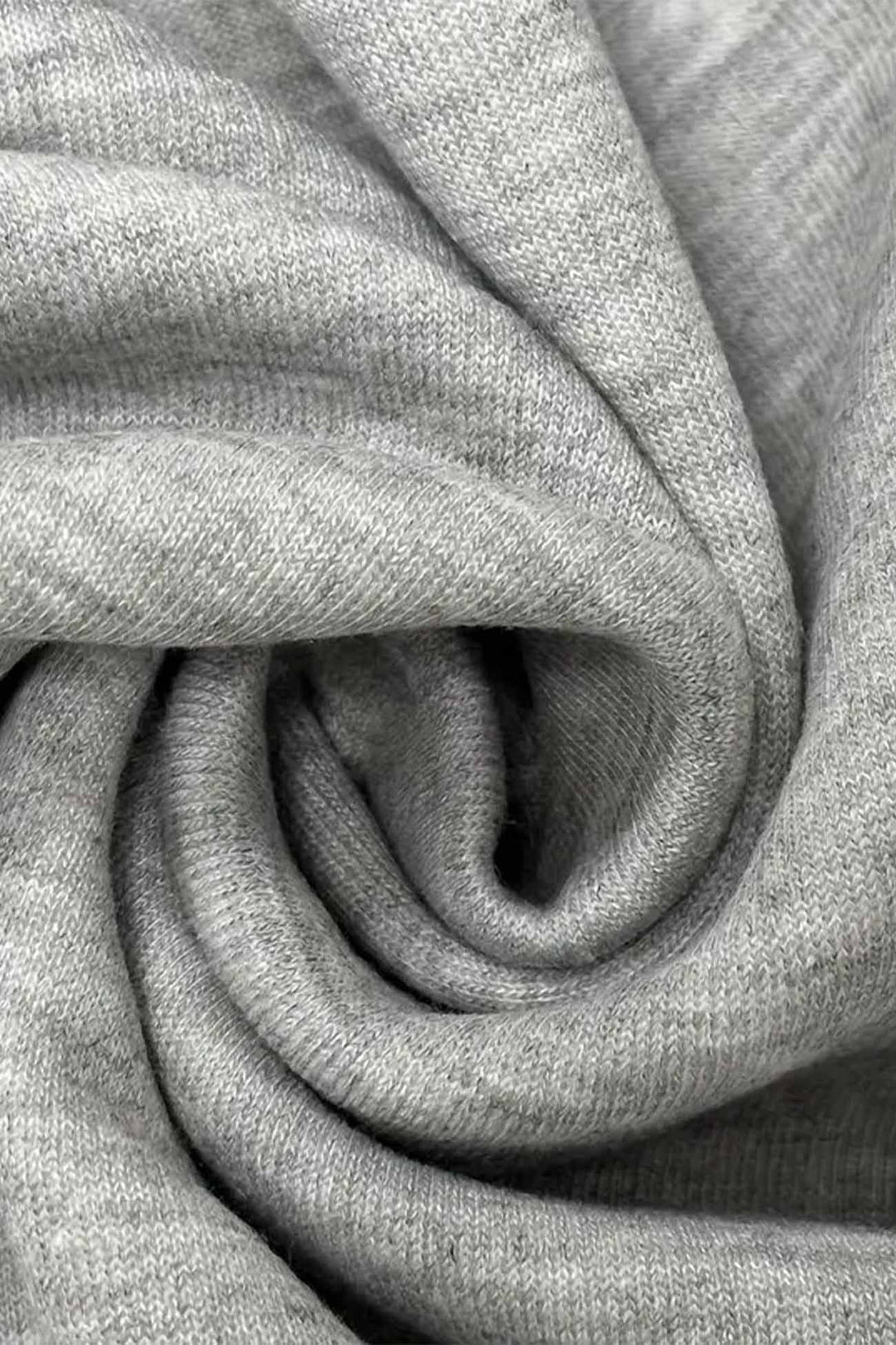 Solid Zip Up Drawstring Hooded Long Cardigan Grey · L