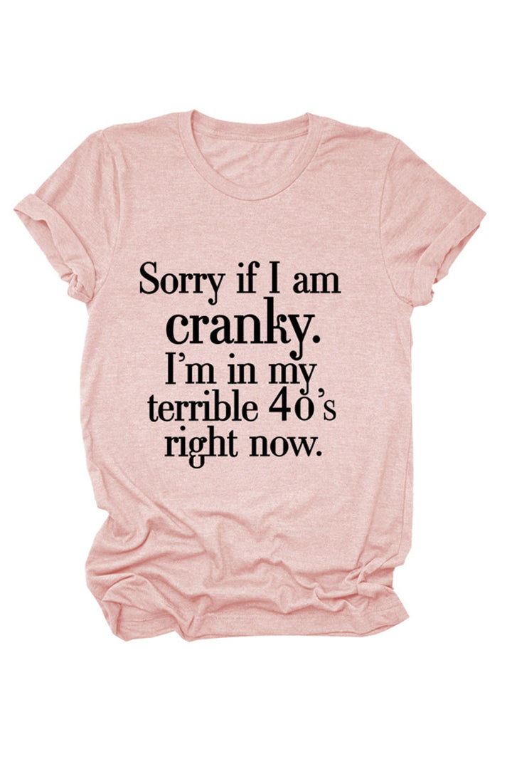 Sorry If I Am Cranky Printed T-shirt Light Blue · L