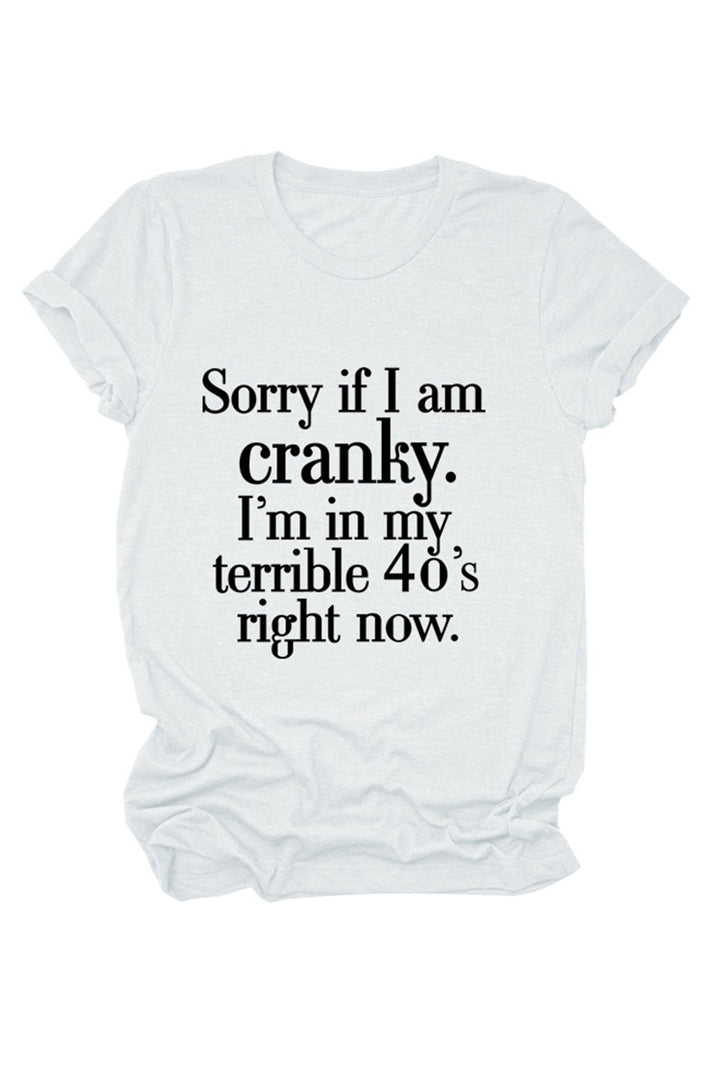 Sorry If I Am Cranky Printed T-shirt Yellow · M