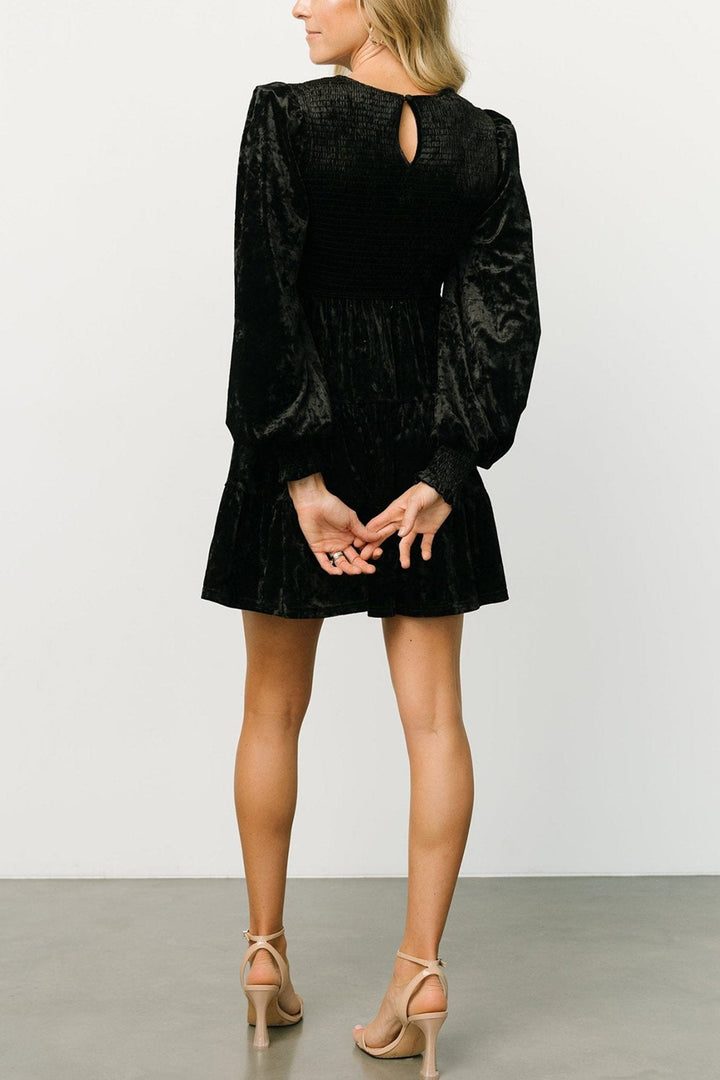 Suede Puff Sleeve Tiered Ruffle Dress Army Green · 2XL