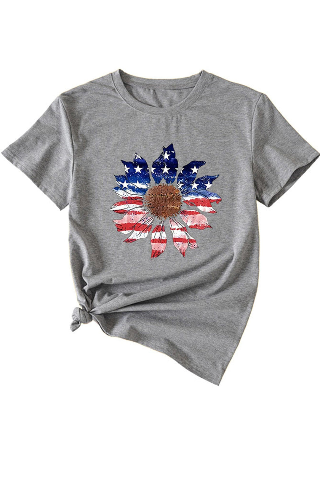 Sunflower Flag Print T-shirt Pink · S