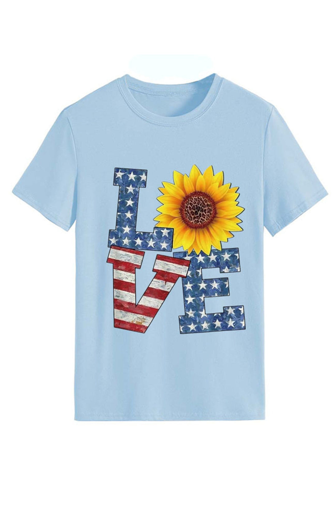 Sunflowers Pentagram Letter Print T-shirt Beige · XL