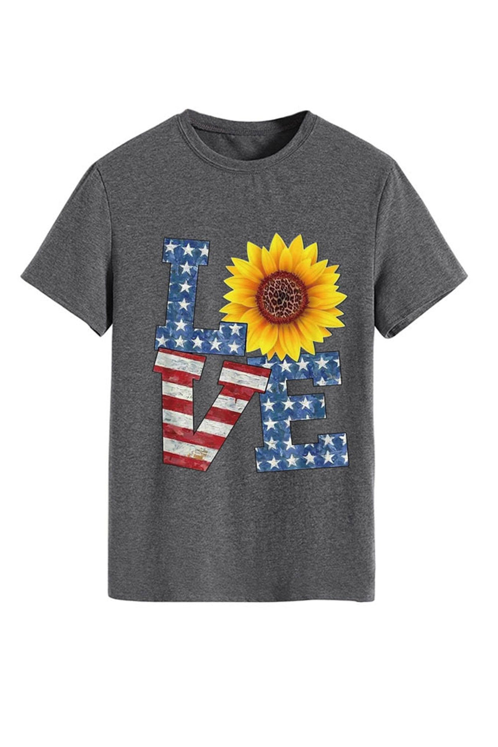 Sunflowers Pentagram Letter Print T-shirt Yellow · M