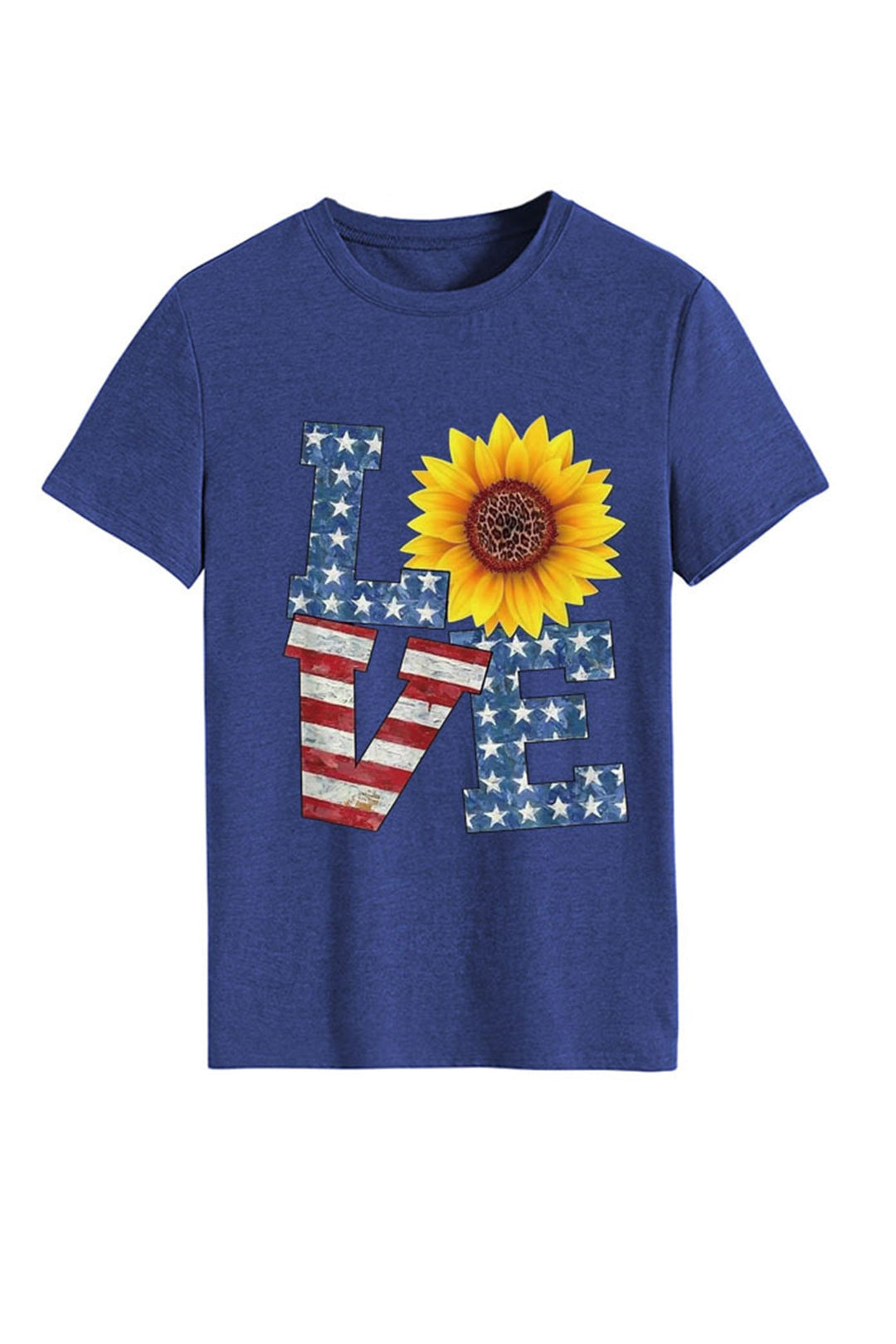 Sunflowers Pentagram Letter Print T-shirt Beige · M