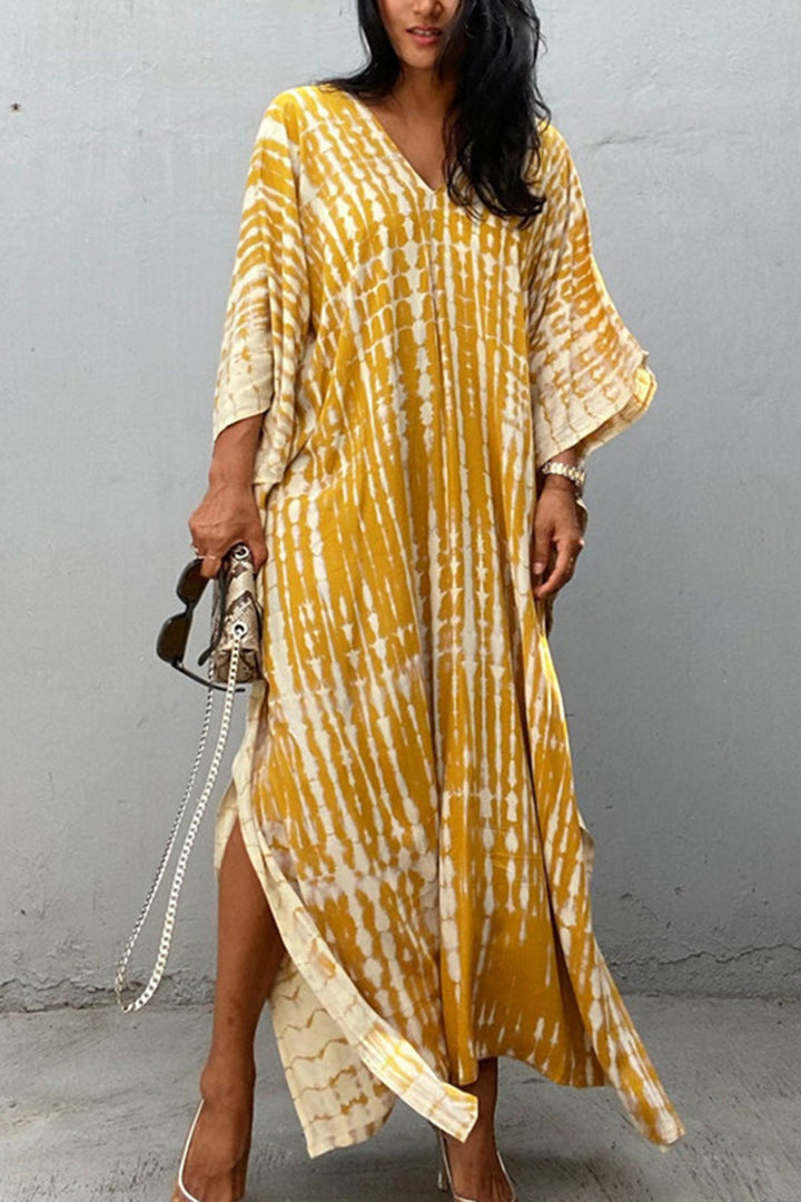 Tie Dye Slit Beach Cover-up Maxi Dress