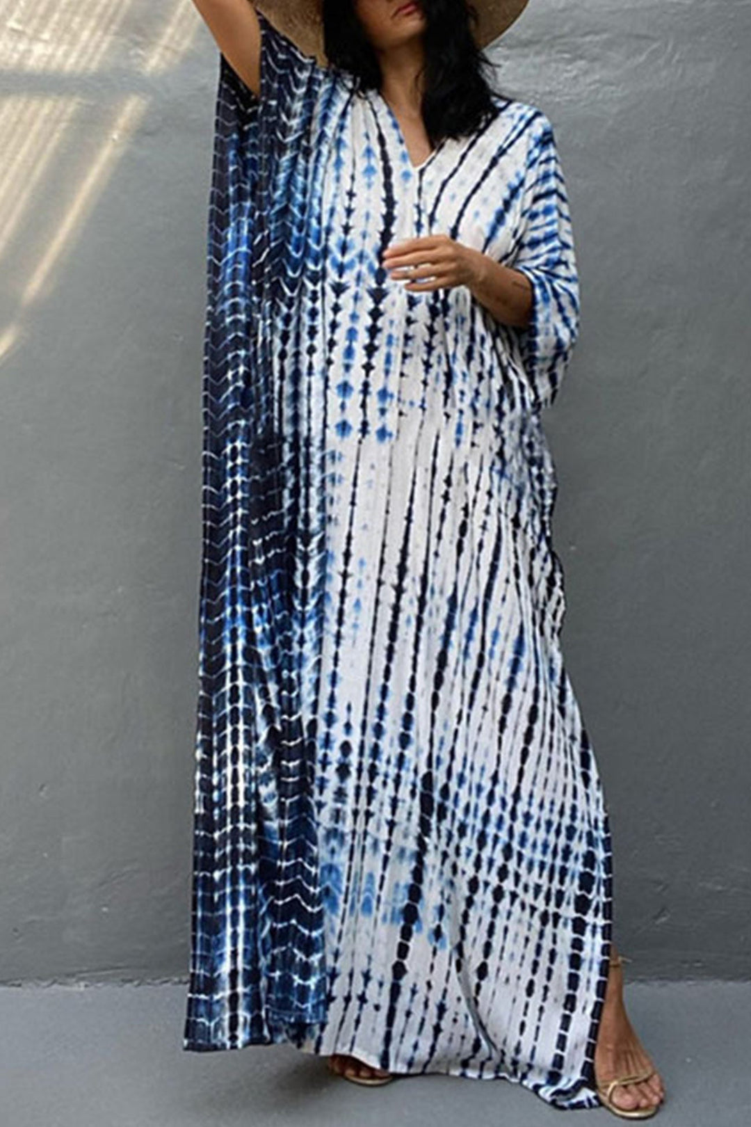 Tie Dye Slit Beach Cover-up Maxi Dress