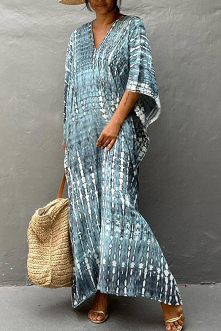Tie Dye Slit Beach Cover-up Maxi Dress