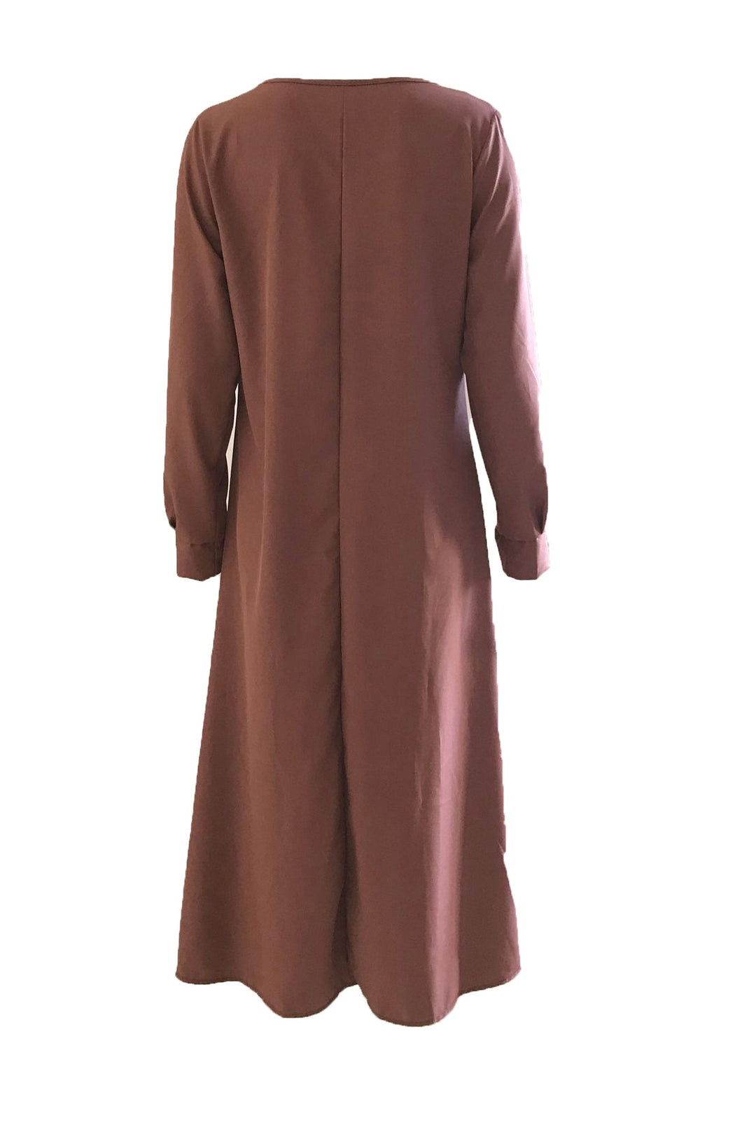 Tie-up Long Sleeve Maxi Dress Brown · L