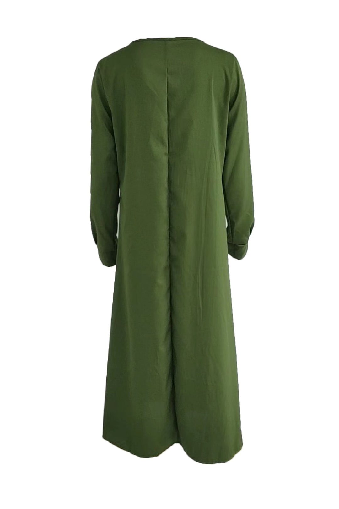 Tie-up Long Sleeve Maxi Dress Grey · 2XL