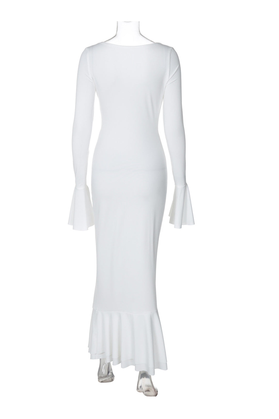 Twisted Flare Sleeve Ruffle Dress Black · L