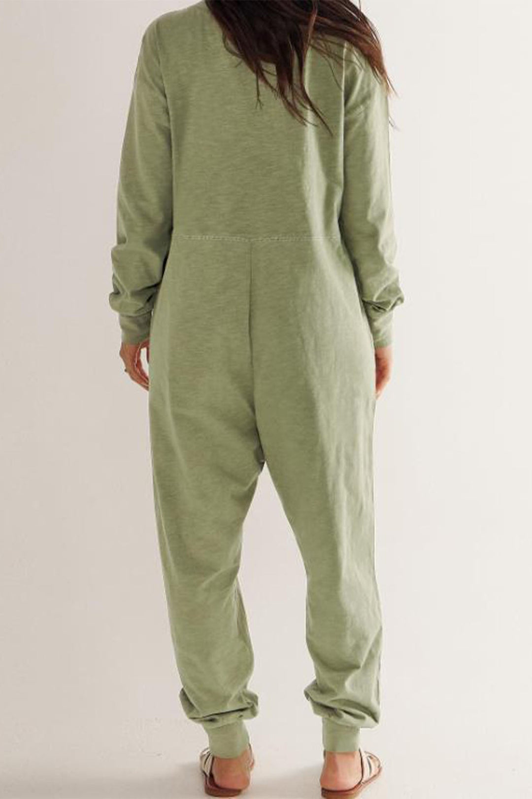 V Neck Drop Shoulder Pocket Jumpsuit Black · M