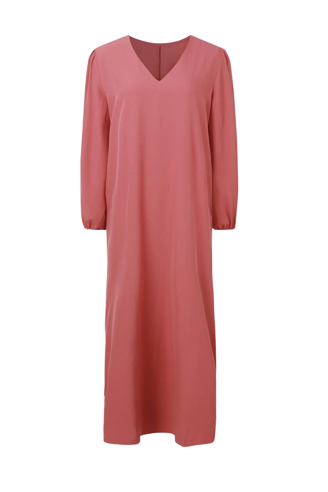 V Neck Lantern Sleeve Maxi Dress Pink · 2XL