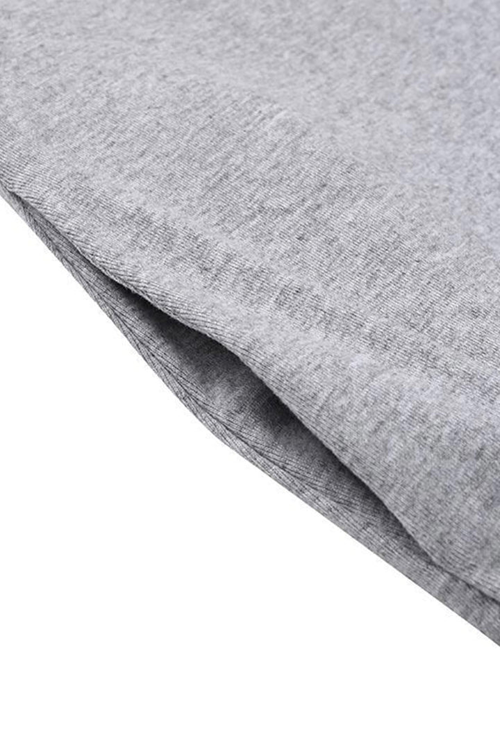 V Neck Slit Hem Sweatshirt Dress Black · L