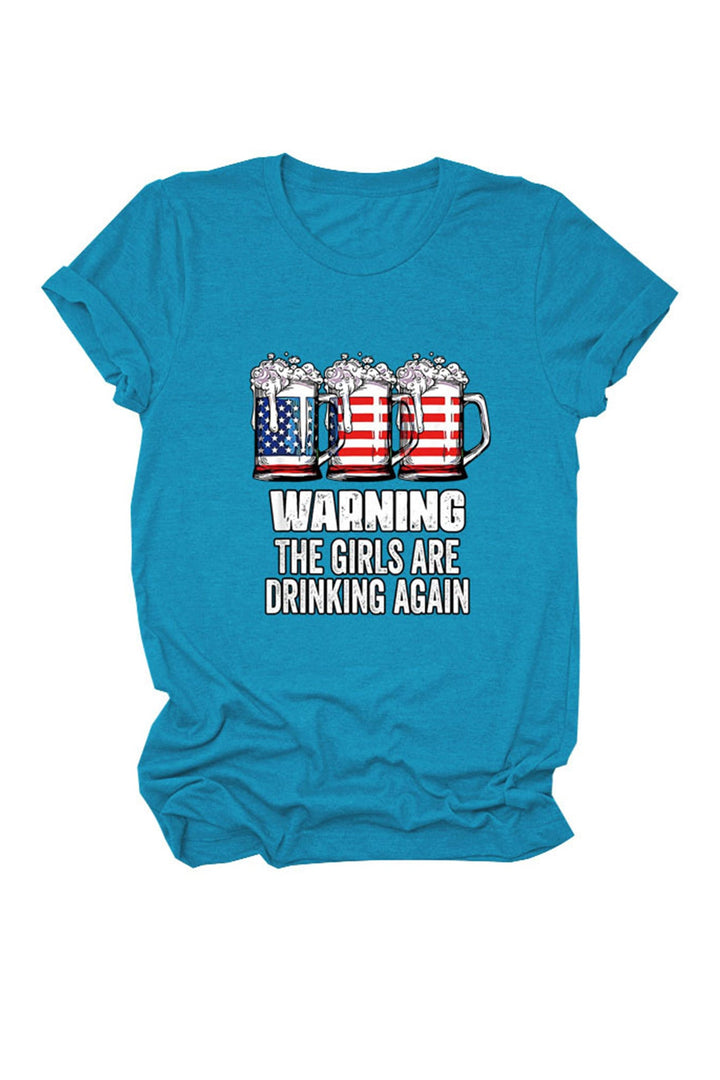 Warning The Girls Are Printed  T-Shirt Mustard Yellow · 2XL
