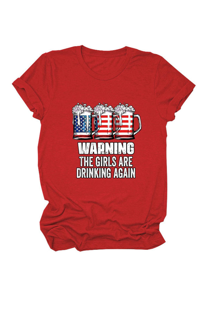 Warning The Girls Are Printed  T-Shirt Mustard Yellow · 3XL