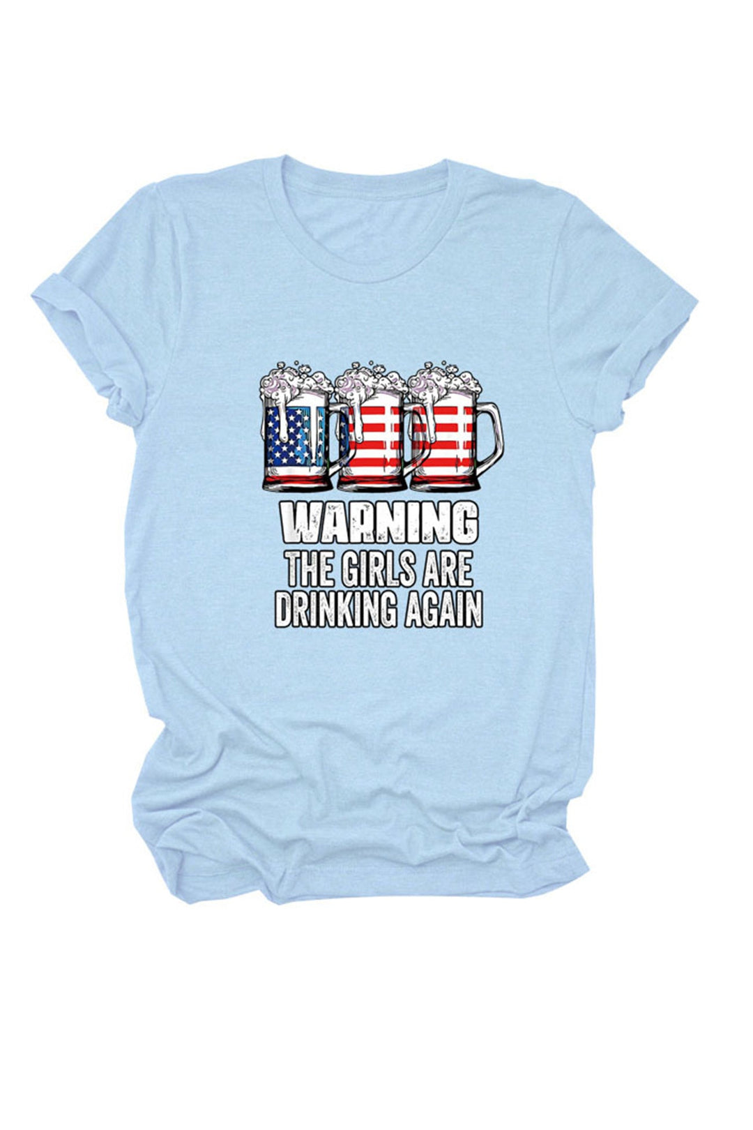 Warning The Girls Are Printed  T-Shirt Mustard Yellow · M