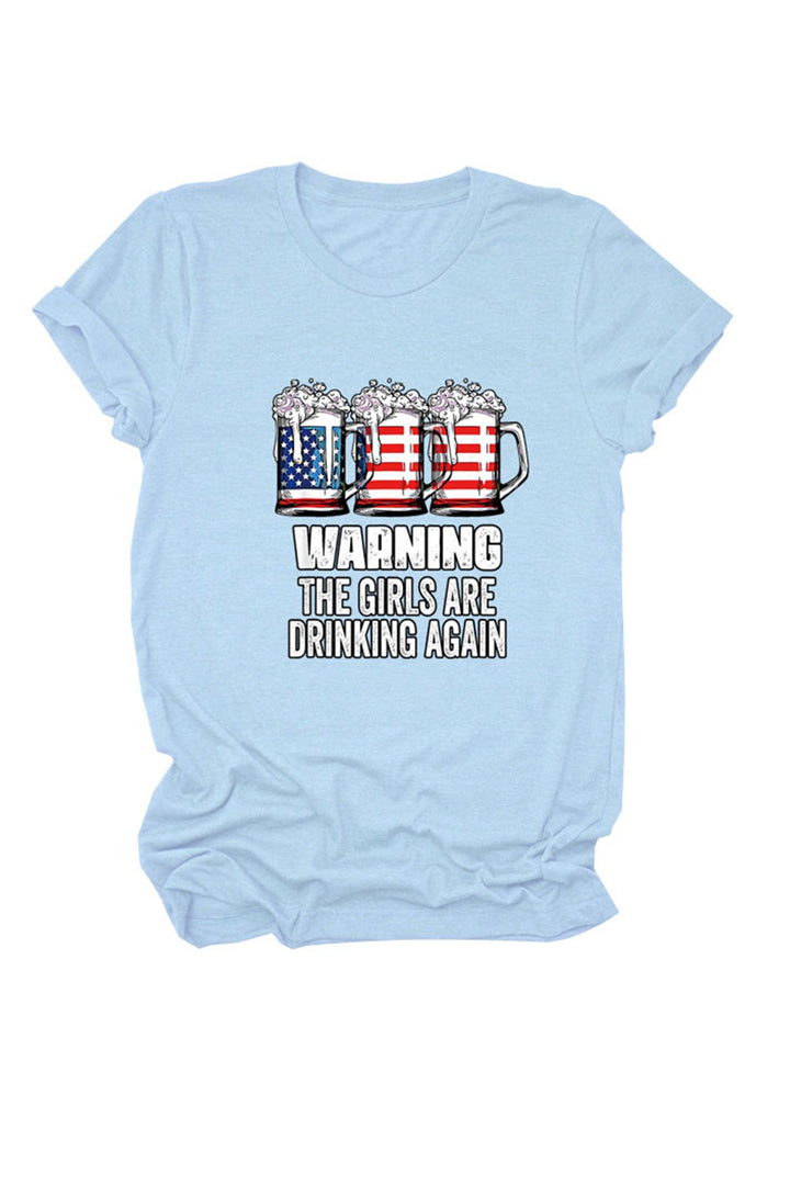 Warning The Girls Are Printed  T-Shirt Mustard Yellow · M