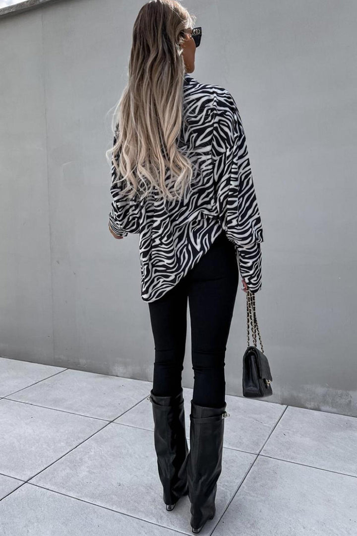 Zebra Long Sleeve Shirt Zebra · XL