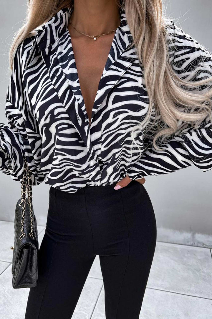Zebra Long Sleeve Shirt Zebra · M