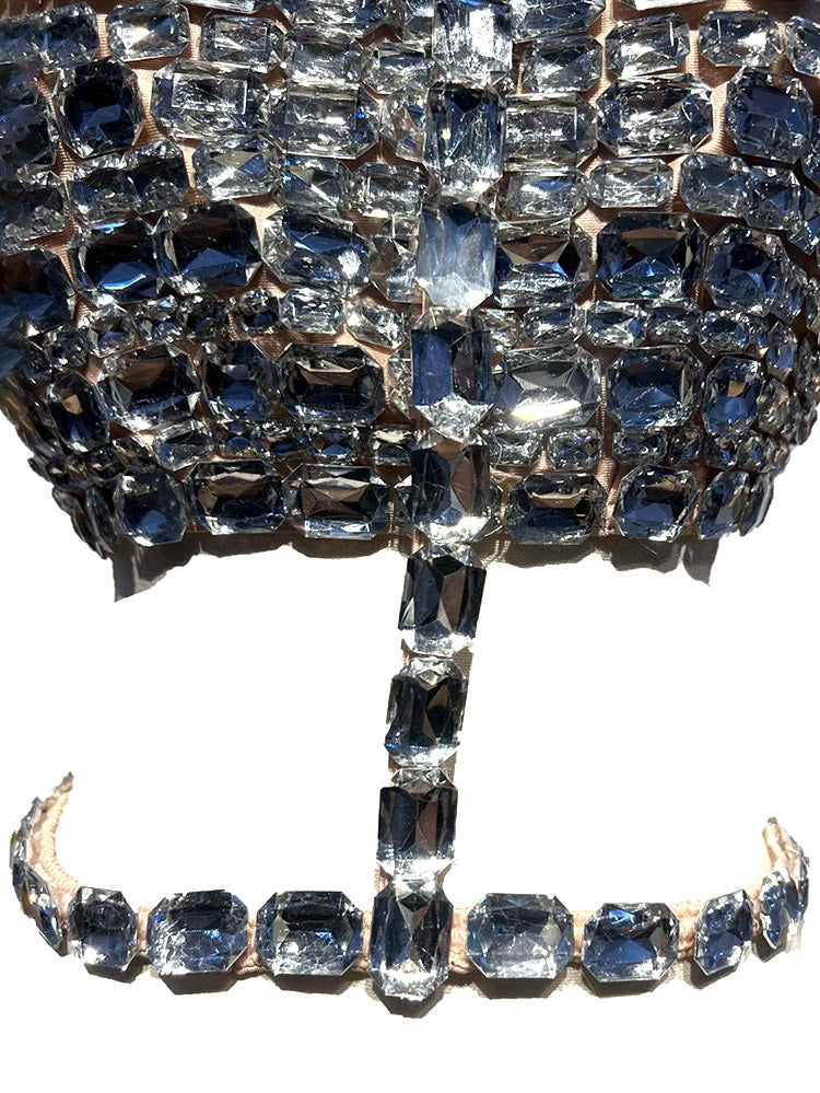 Glamorous Rhinestone Top Black / XL