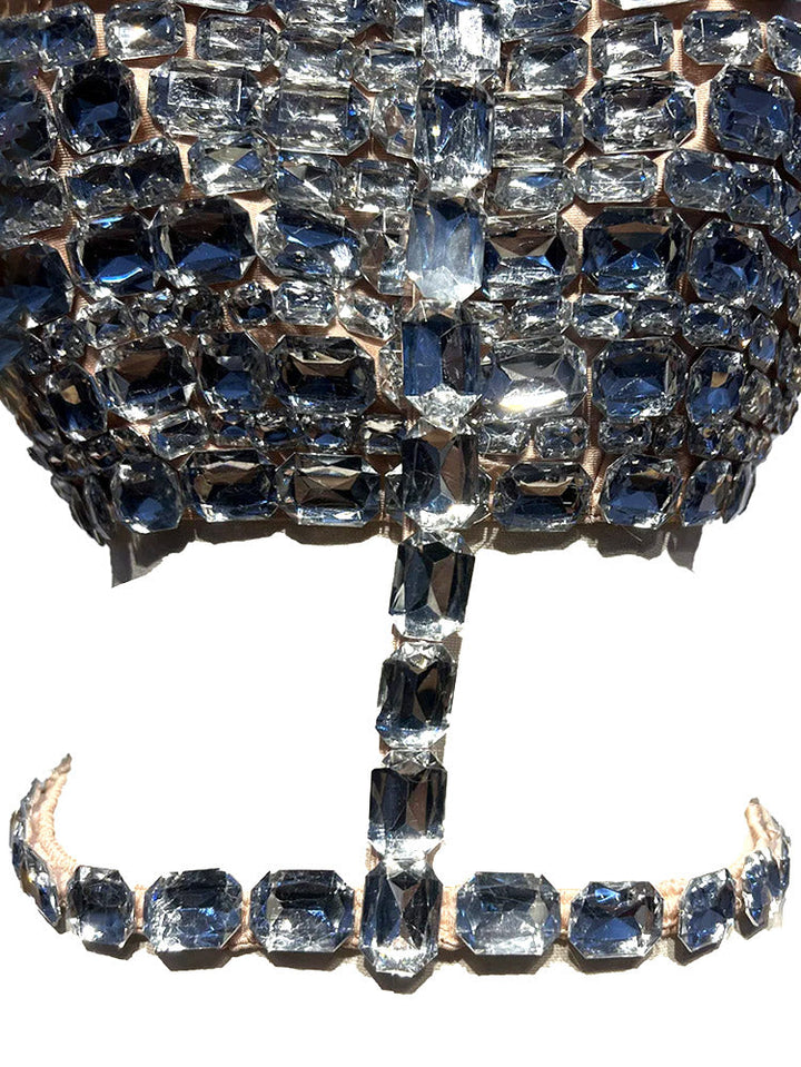 Glamorous Rhinestone Top Black / XL
