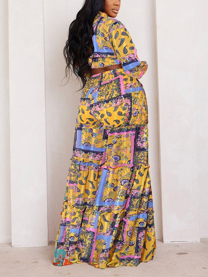 Floral Print Set Yellow / 2XL