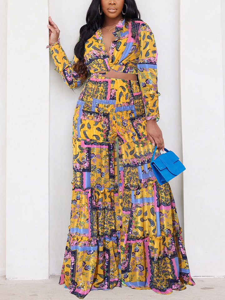 Floral Print Set Yellow / XL