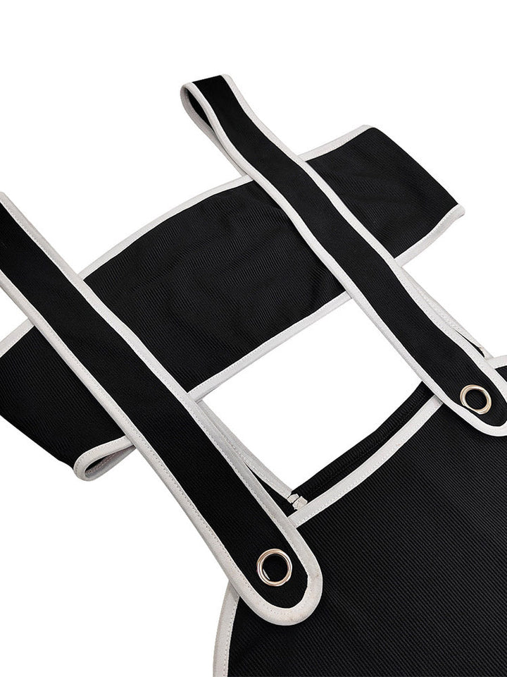 Tube Top Suspender Dress Set Green / S