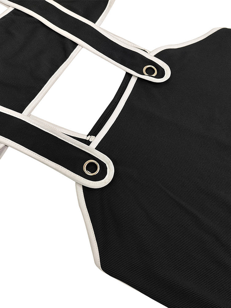 Tube Top Suspender Dress Set Green / M