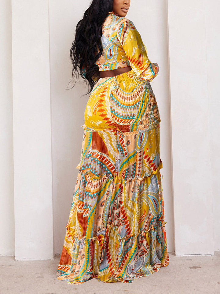 Floral Print Set Yellow / S
