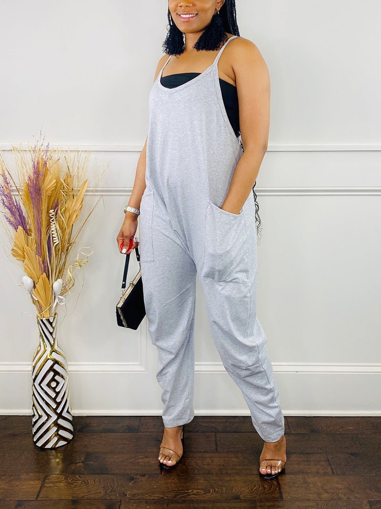 Casual Loose Comfy Overall Gray* / L