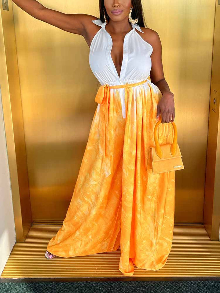 Sleeveless Ombre Jumpsuit Blue / S