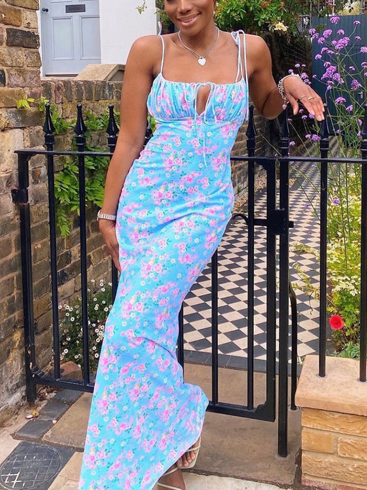 Floral Bustier Sundress Blue / M