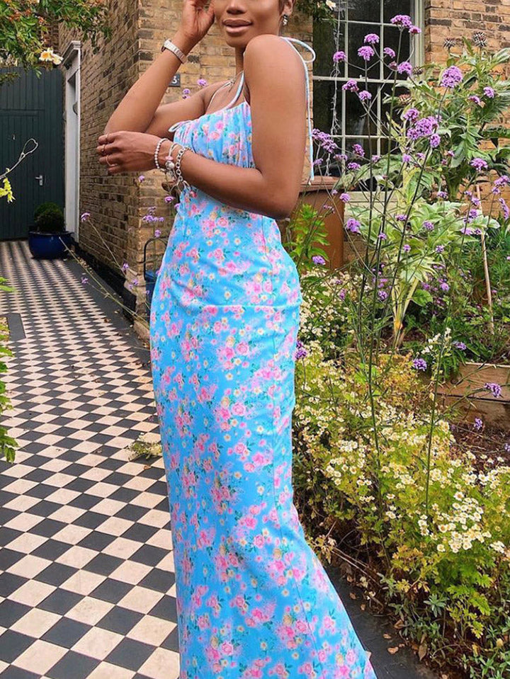 Floral Bustier Sundress Blue / L