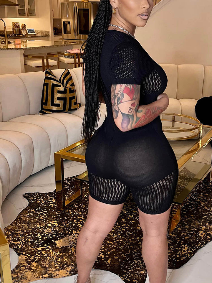Knitted Romper Black / XL