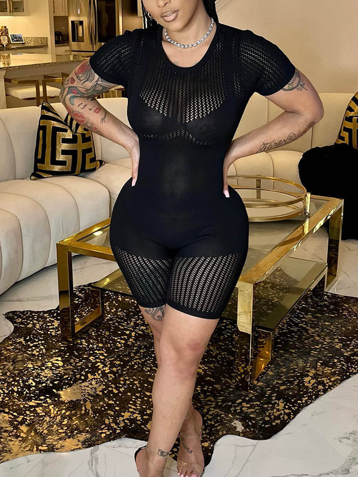 Knitted Romper Black / L