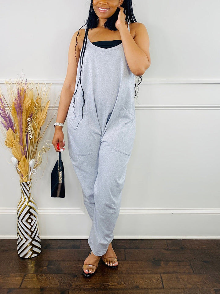 Casual Loose Comfy Overall Gray* / 2XL