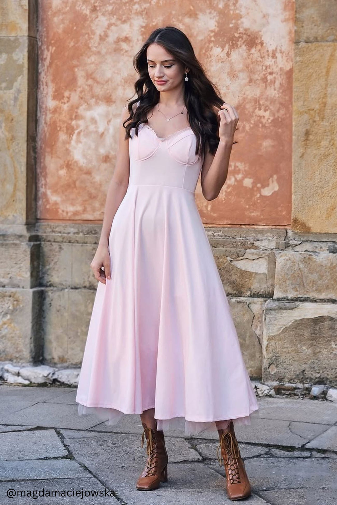 Lacework Mesh Patchwork Cami Dress