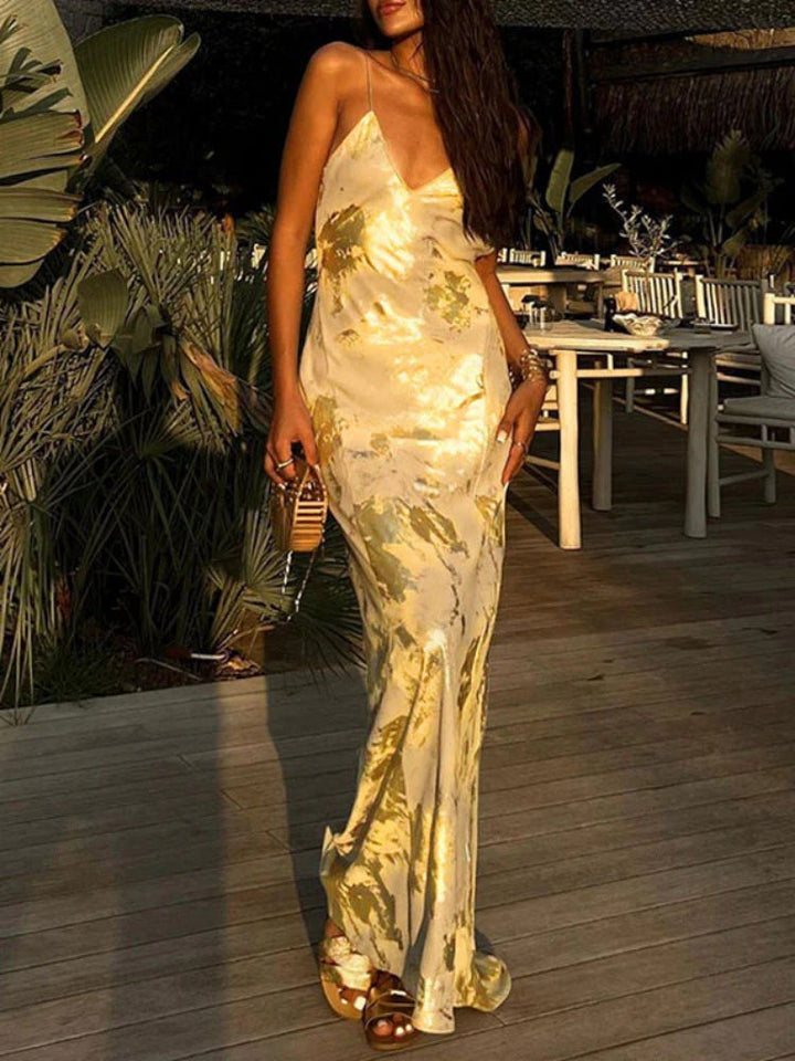 Camisole Gold Maxi Dress Gold / S
