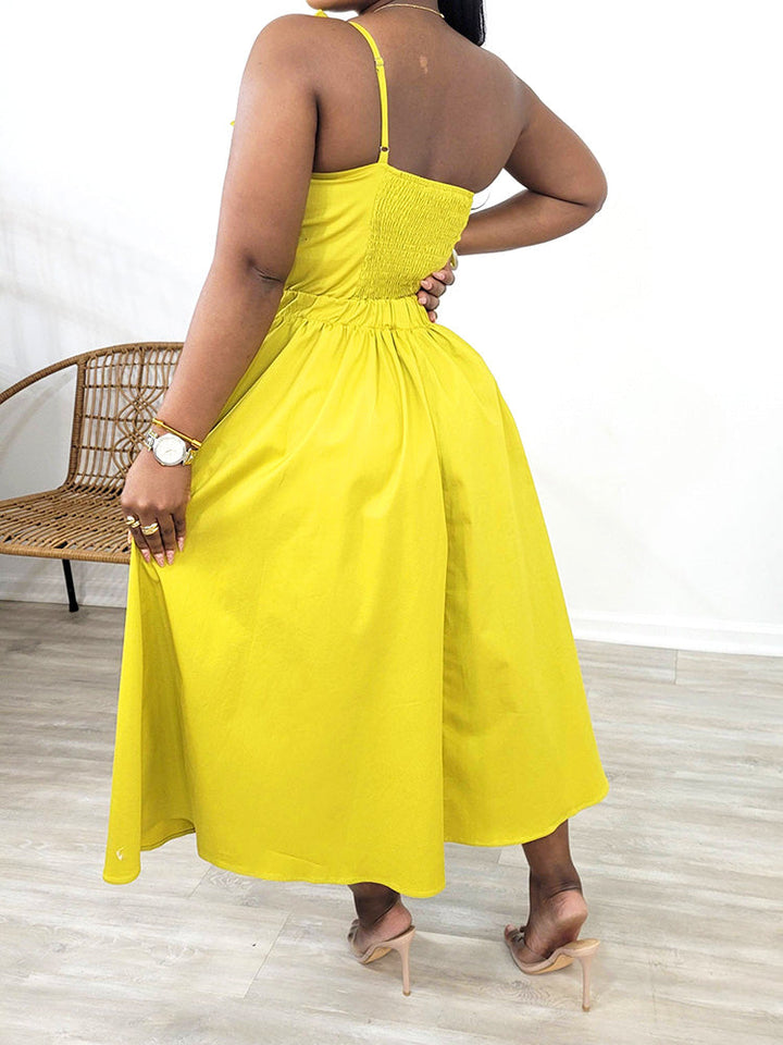 Knot Cutout Midi Dress White / XL